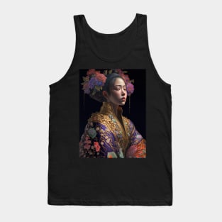 Geisha in floral kimono Tank Top